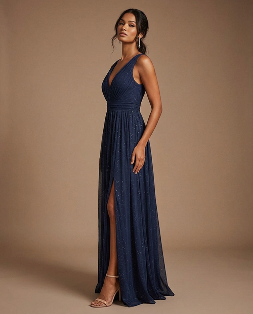 Aurelia V Neck Maxi Dress — Side