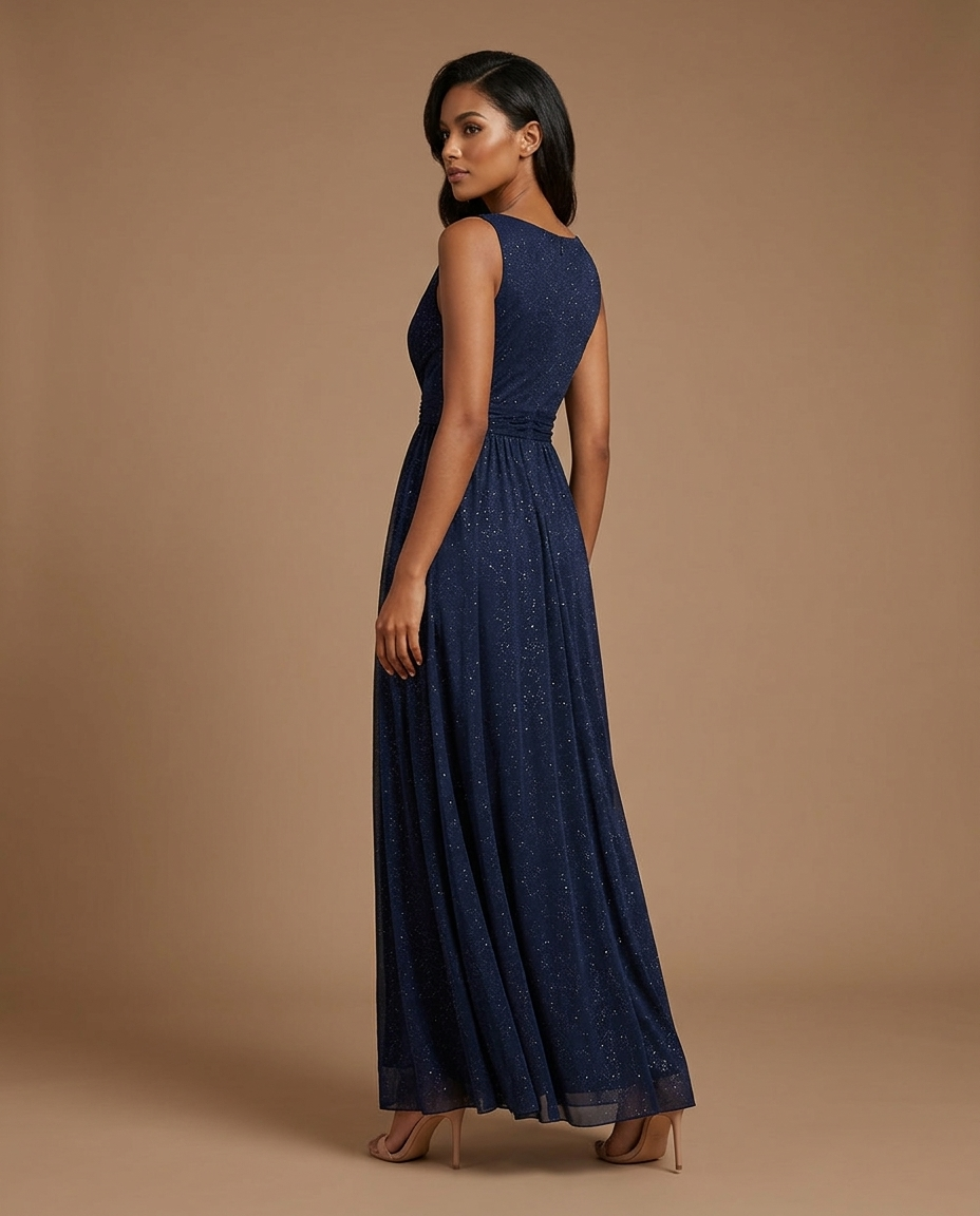 Aurelia V Neck Maxi Dress — Rear Side