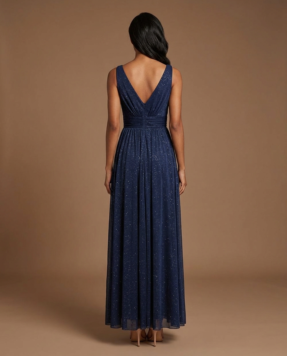 Aurelia V Neck Maxi Dress — Rear