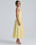 Rosalie Riviera Plaid Dress Yellow — Front