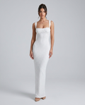 Valora Lace Jacquard Maxi White — Front