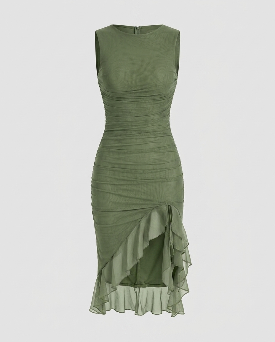 Noctelle Backless Column Dress Green - Ghost Front