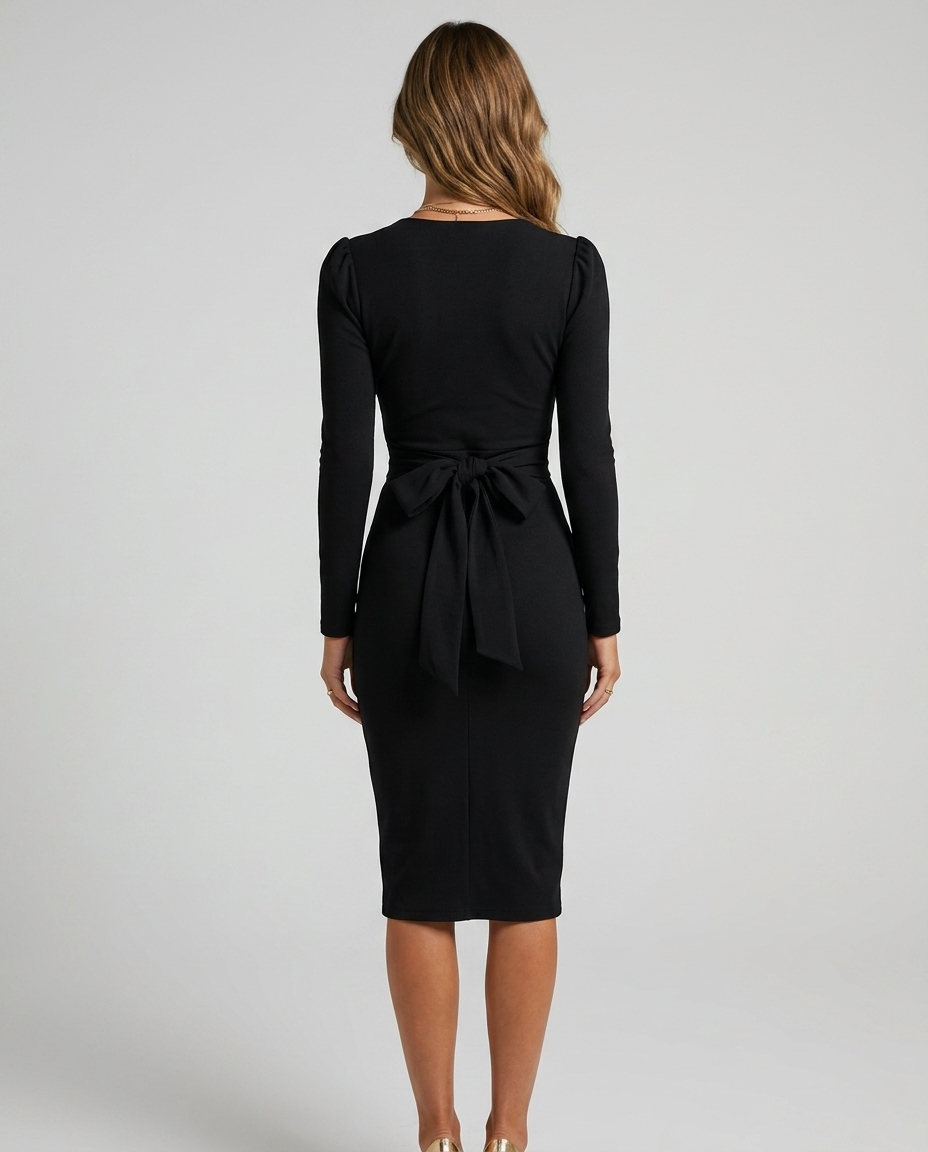 Meridian Dress Black - Rear
