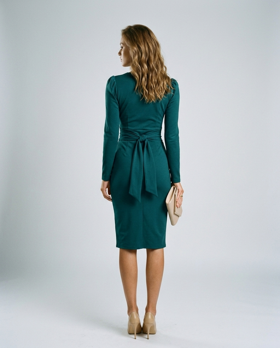 Meridian Dress Malachite Green - Rear