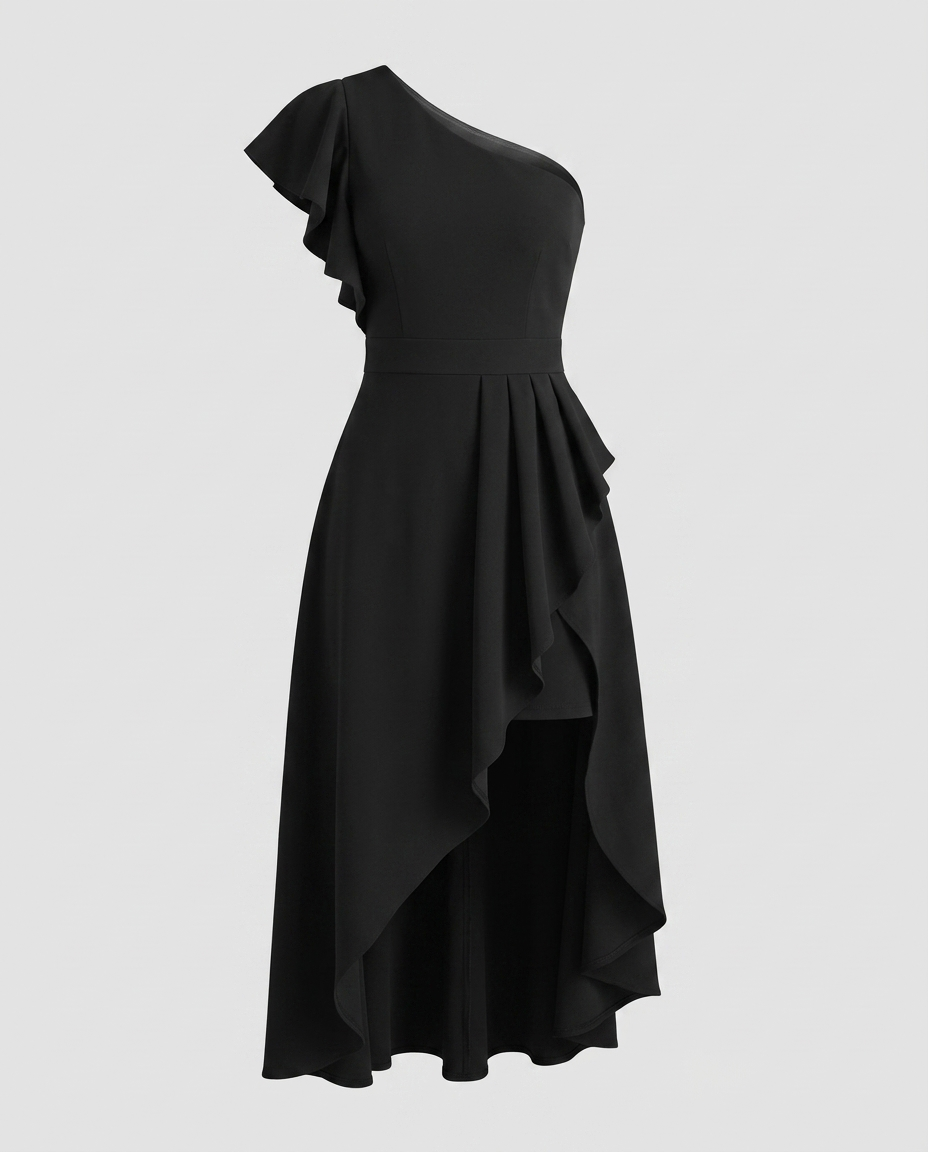 Auralis Pleated Dress Black Ghost