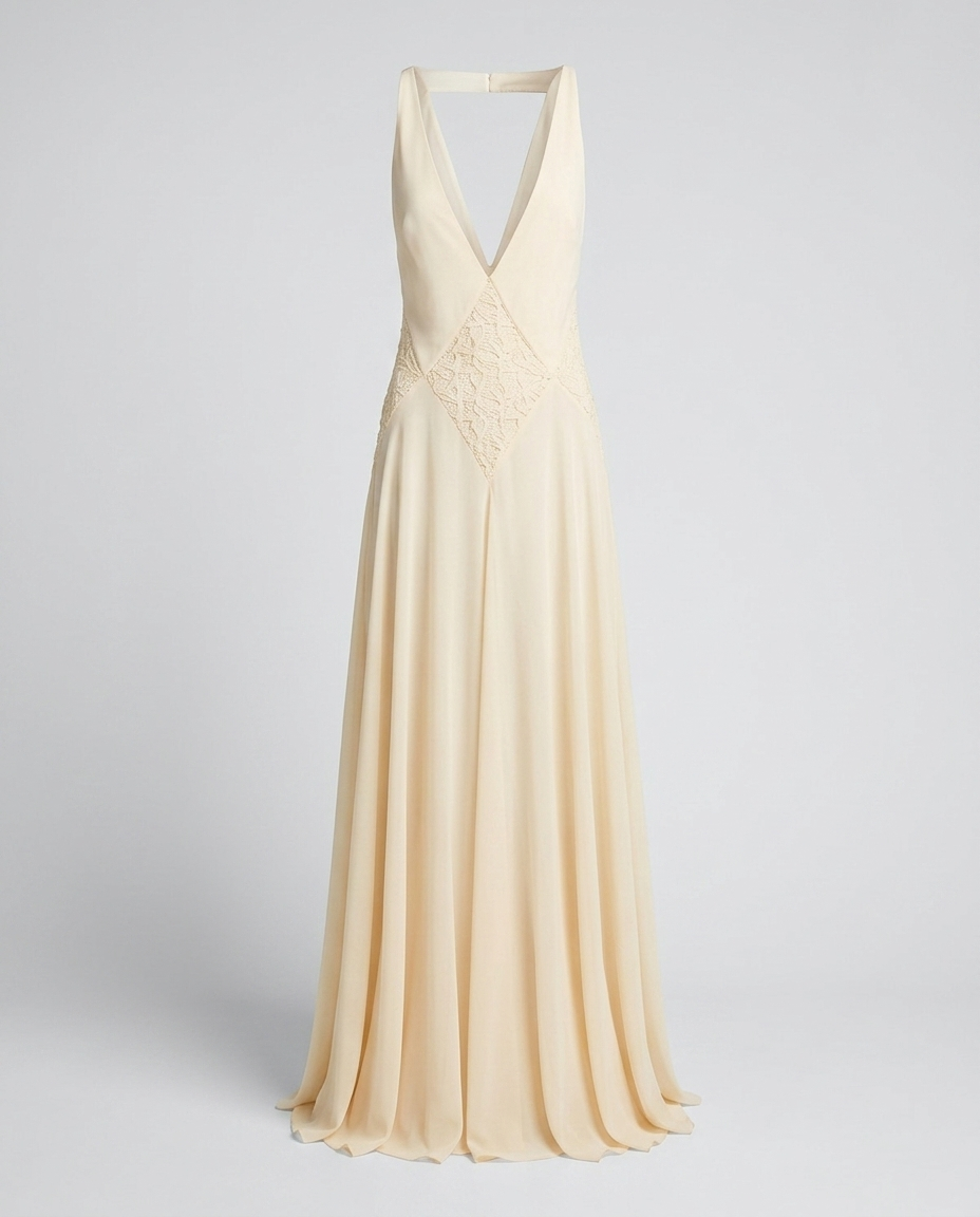 Ivresse Lace Knit Dress Beige Ghost