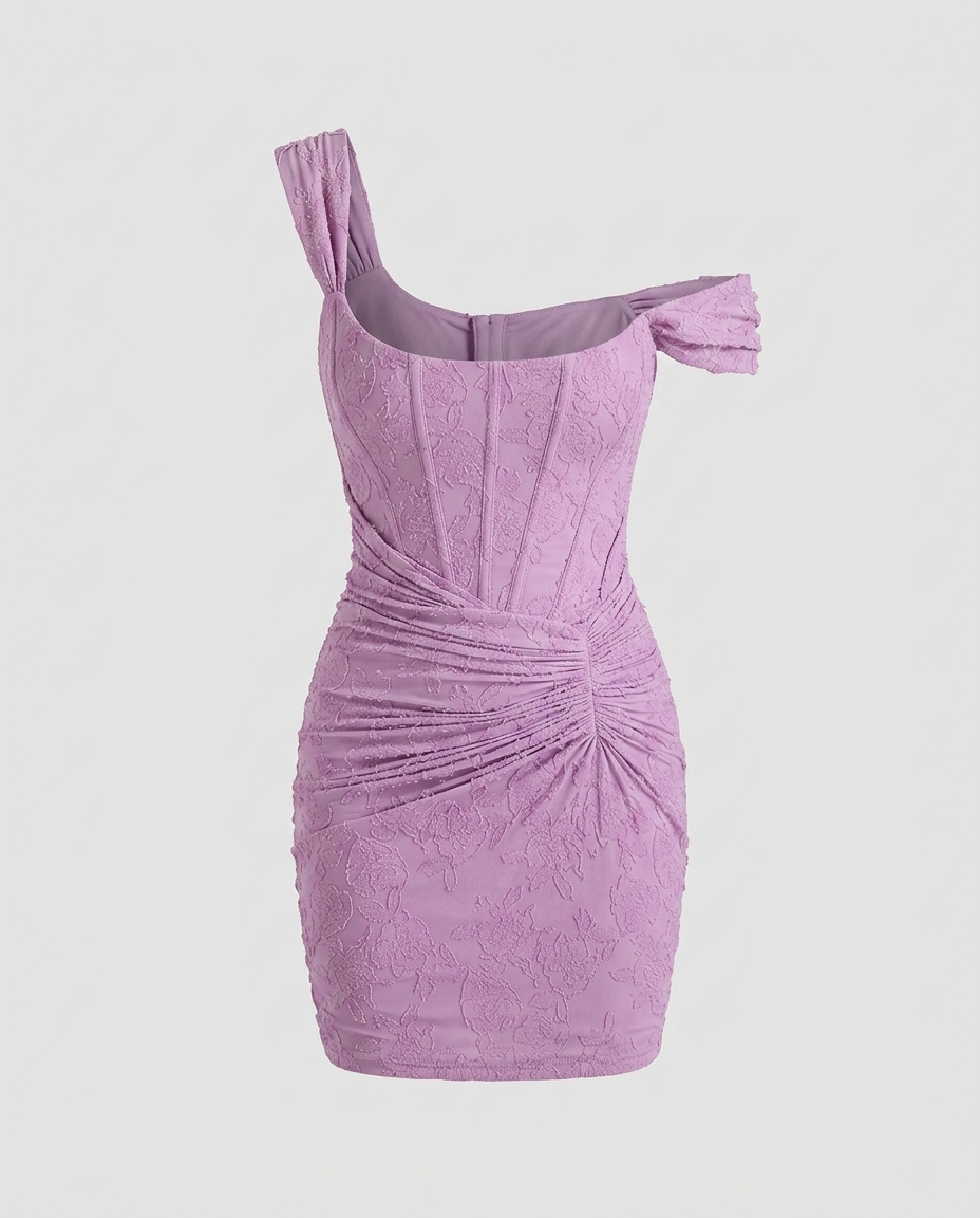 Vionette Jacquard Fishtail Dress Pink Purple Ghost