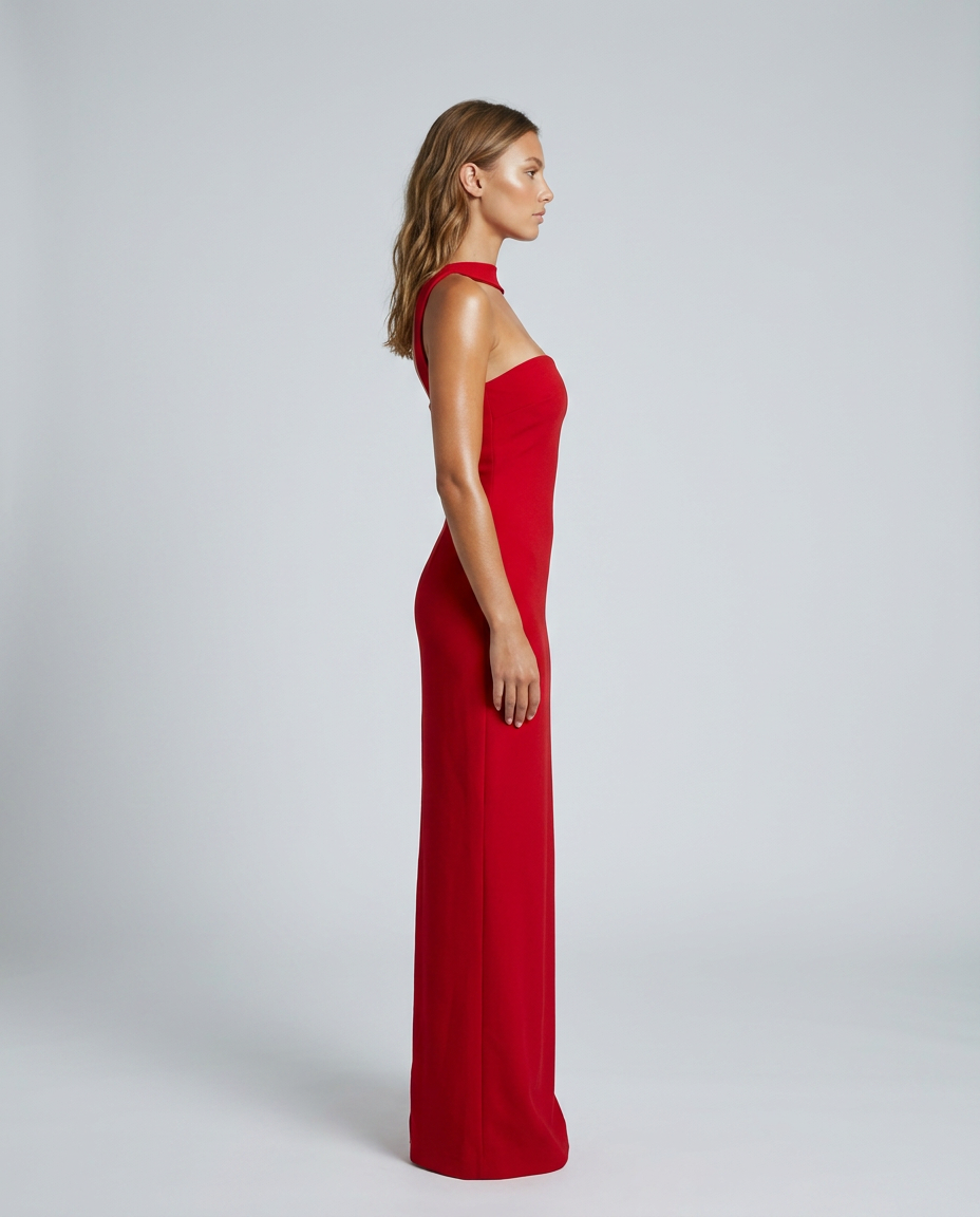 Kaivra Halter Dress - Red - Side