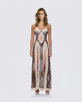Savara Leopard Lace Dress - Light Brown Leopard - Front