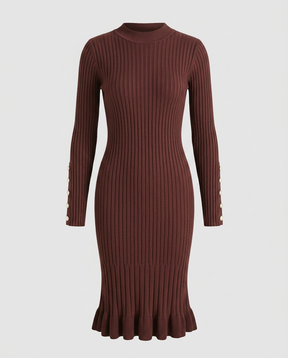 Brielle Knit Mermaid Dress - Brown - Ghost