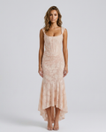 Evarra Corset Backless Dress - Champagne - Front