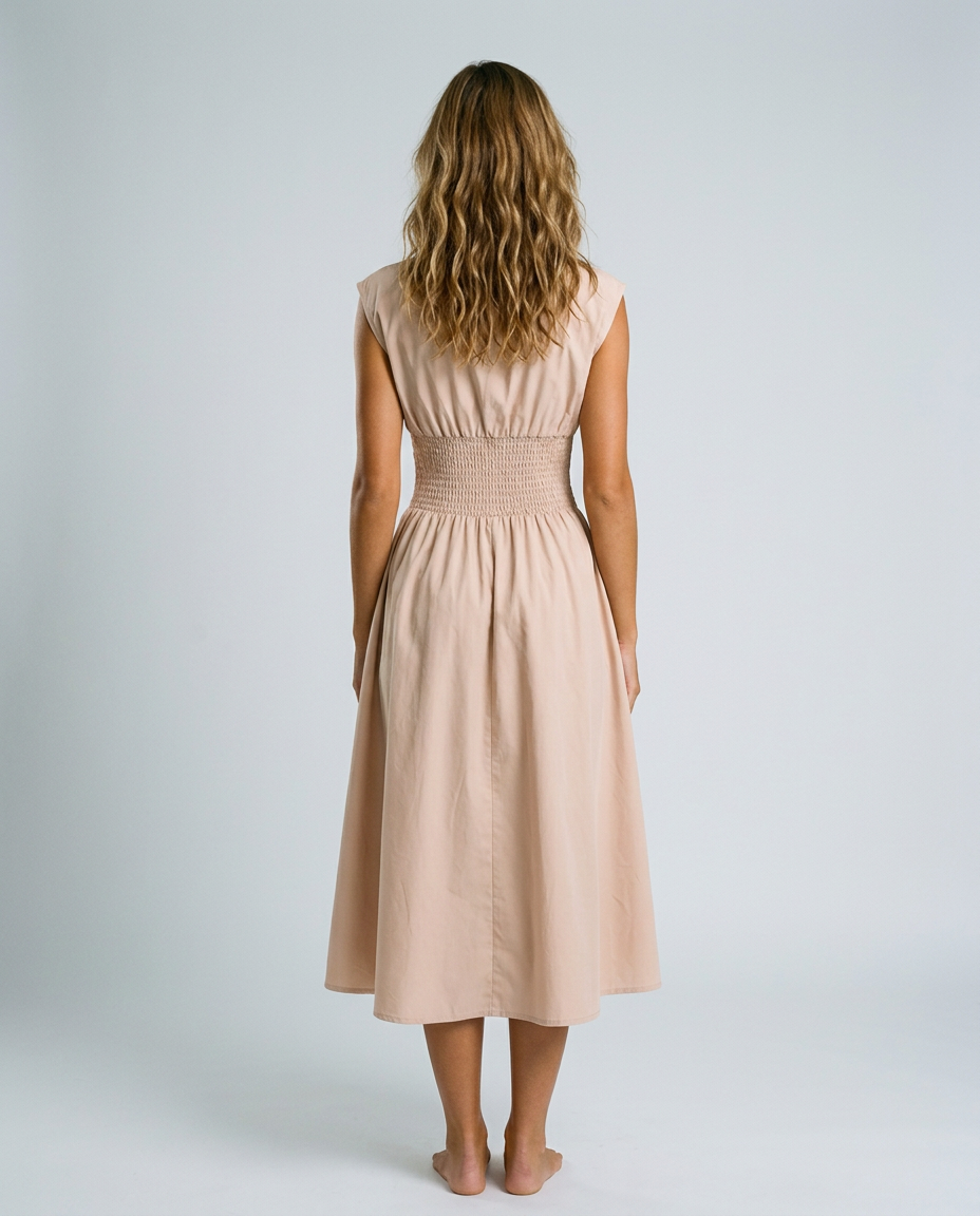 Zénora Dress - Apricot - Rear
