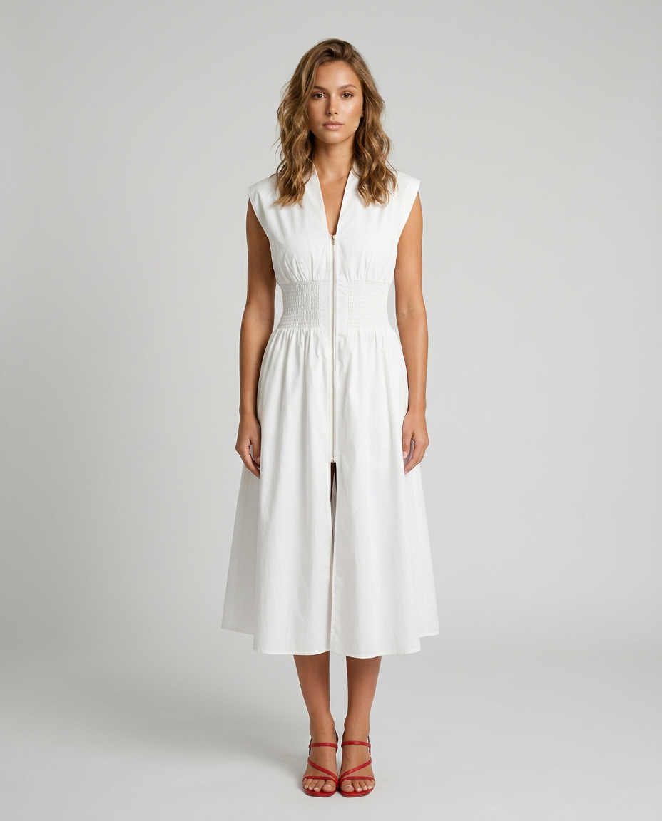 Zénora Dress - White - Front