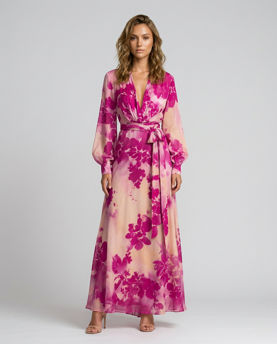 Avenelle Floral Dress - Pink - Front