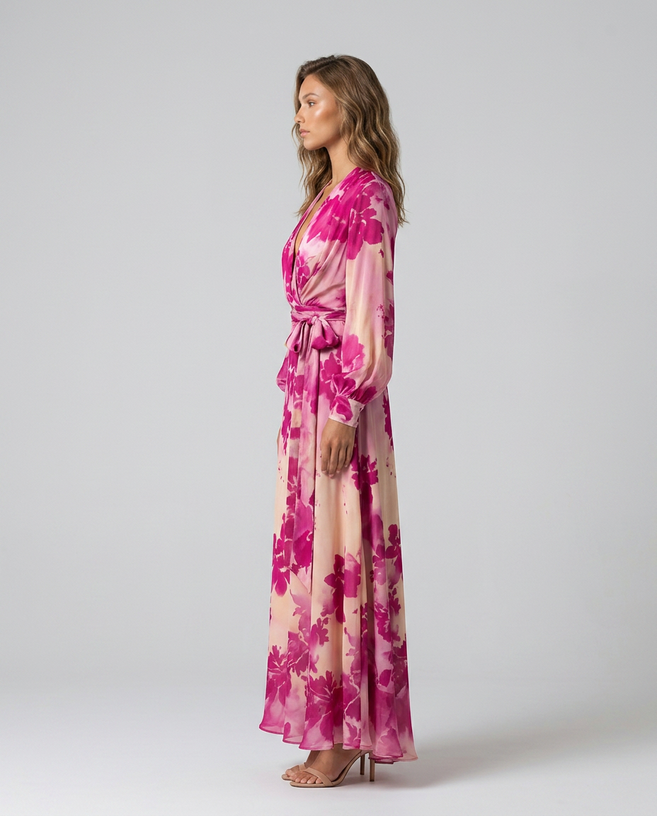 Avenelle Floral Dress - Pink - Side