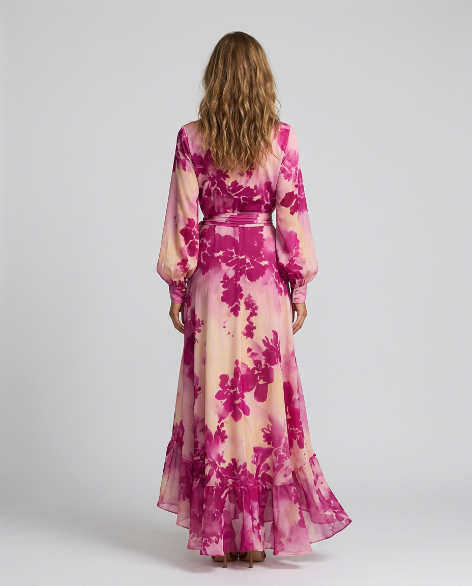 Avenelle Floral Dress - Pink - Rear