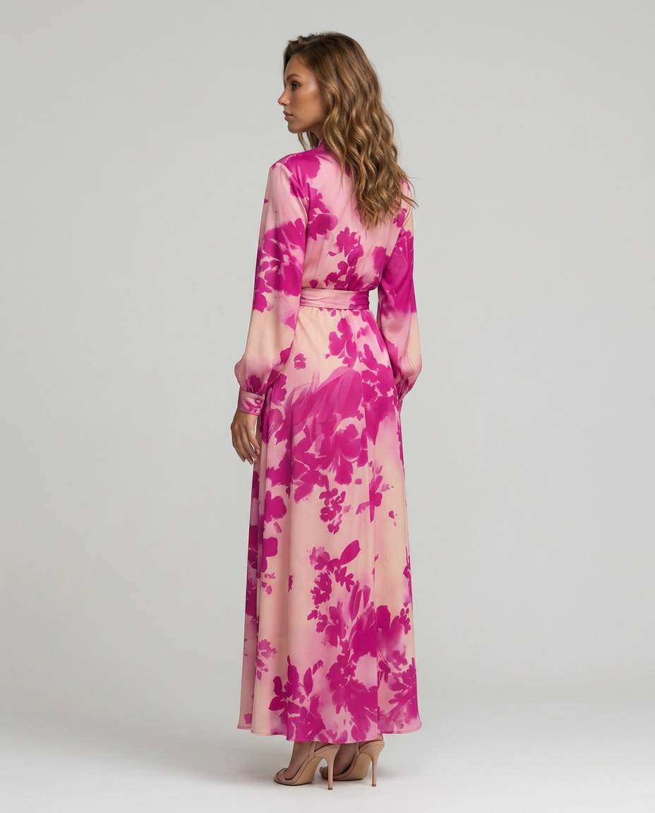 Avenelle Floral Dress - Blue - Rear-Side