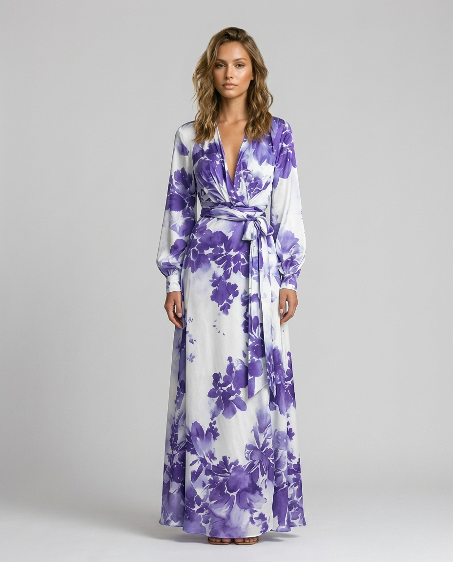 Avenelle Floral Dress - Purple - Front