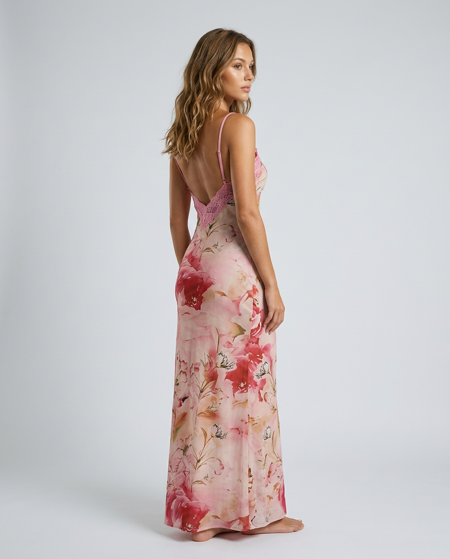 Floréline Lace Floral Dress — Rear-Side