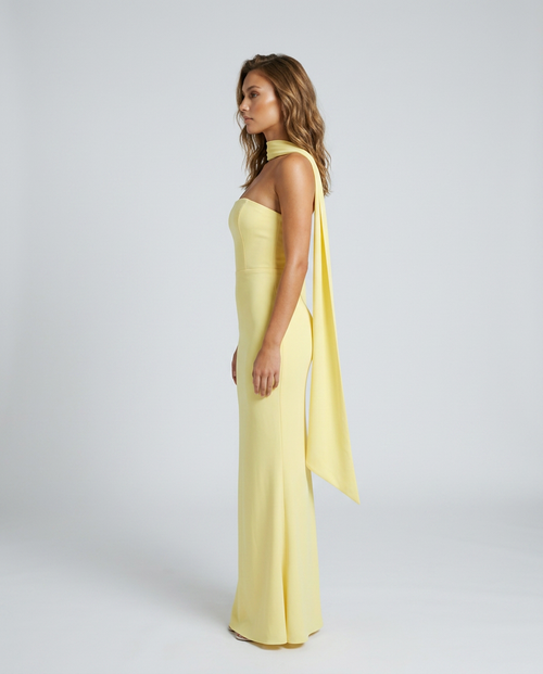 Carmielle Ribbon Dress Light Yellow — Side