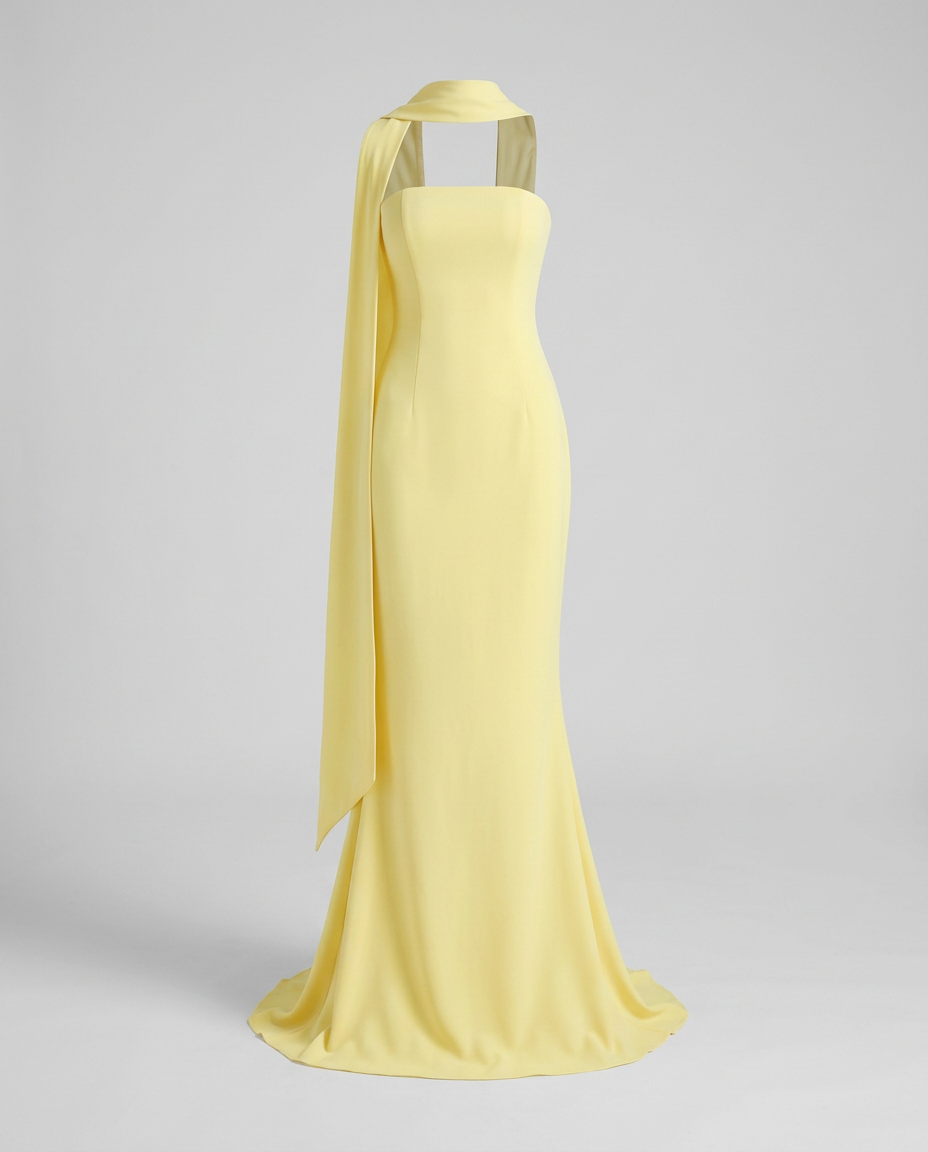 Carmielle Ribbon Dress Light Yellow — Ghost