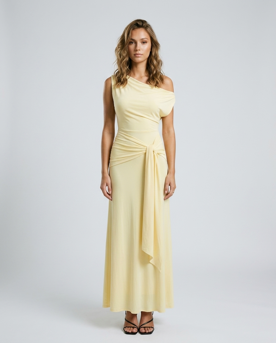 Vionara Cross Dress in Light Yellow - Front