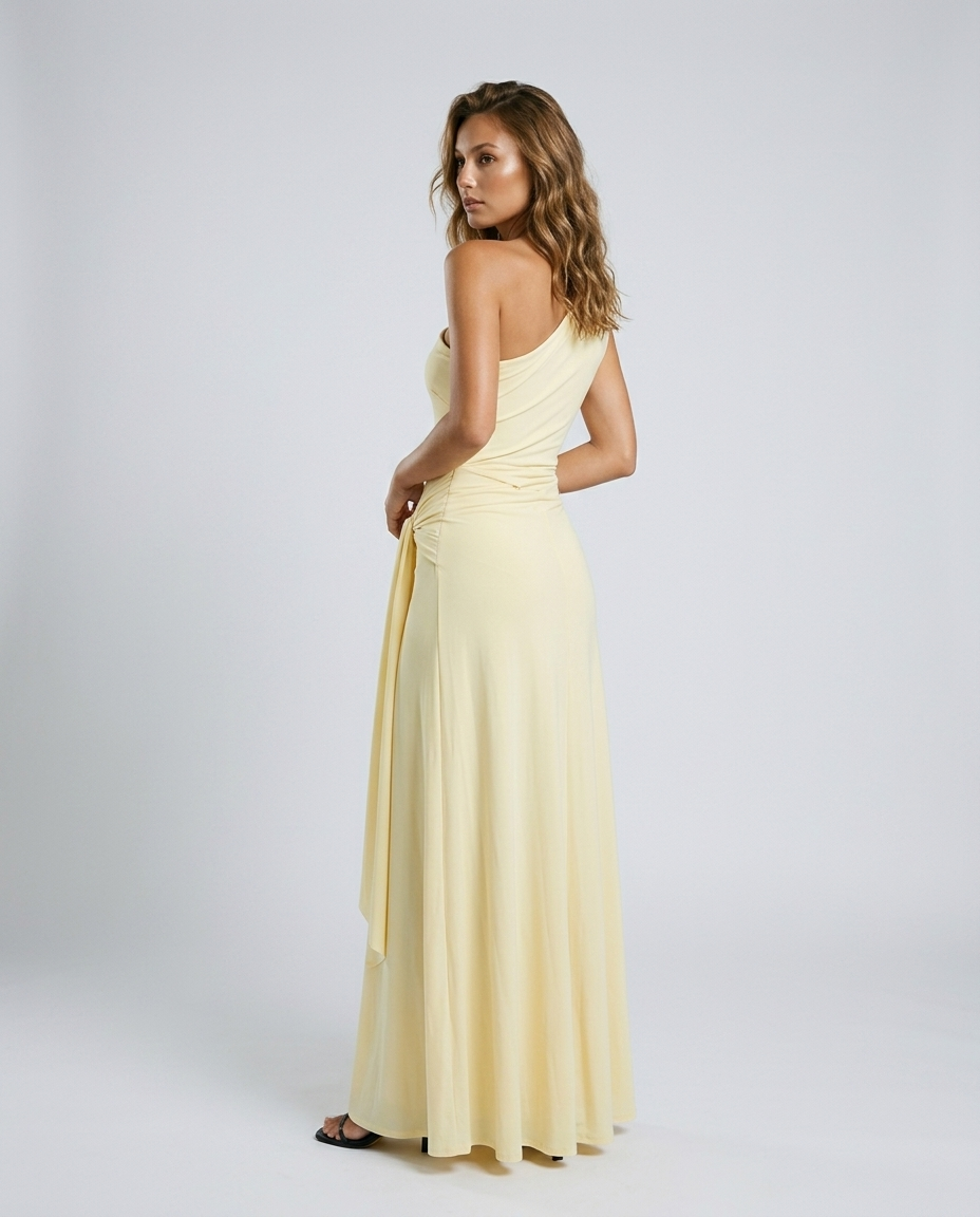 Vionara Cross Dress in Light Yellow - Rear-Side