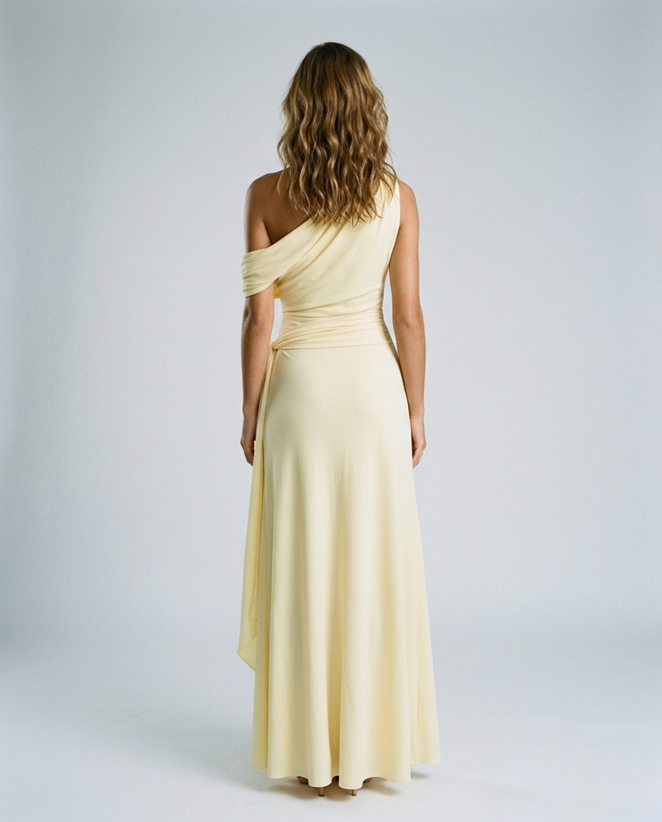 Vionara Cross Dress in Light Yellow - Rear