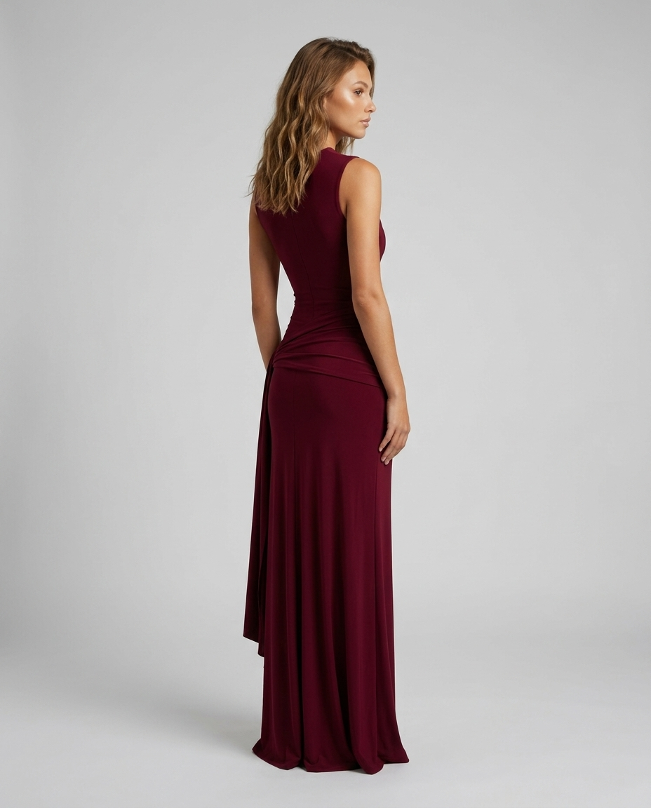 Vionara Cross Dress in Burgundy - Rear-Side