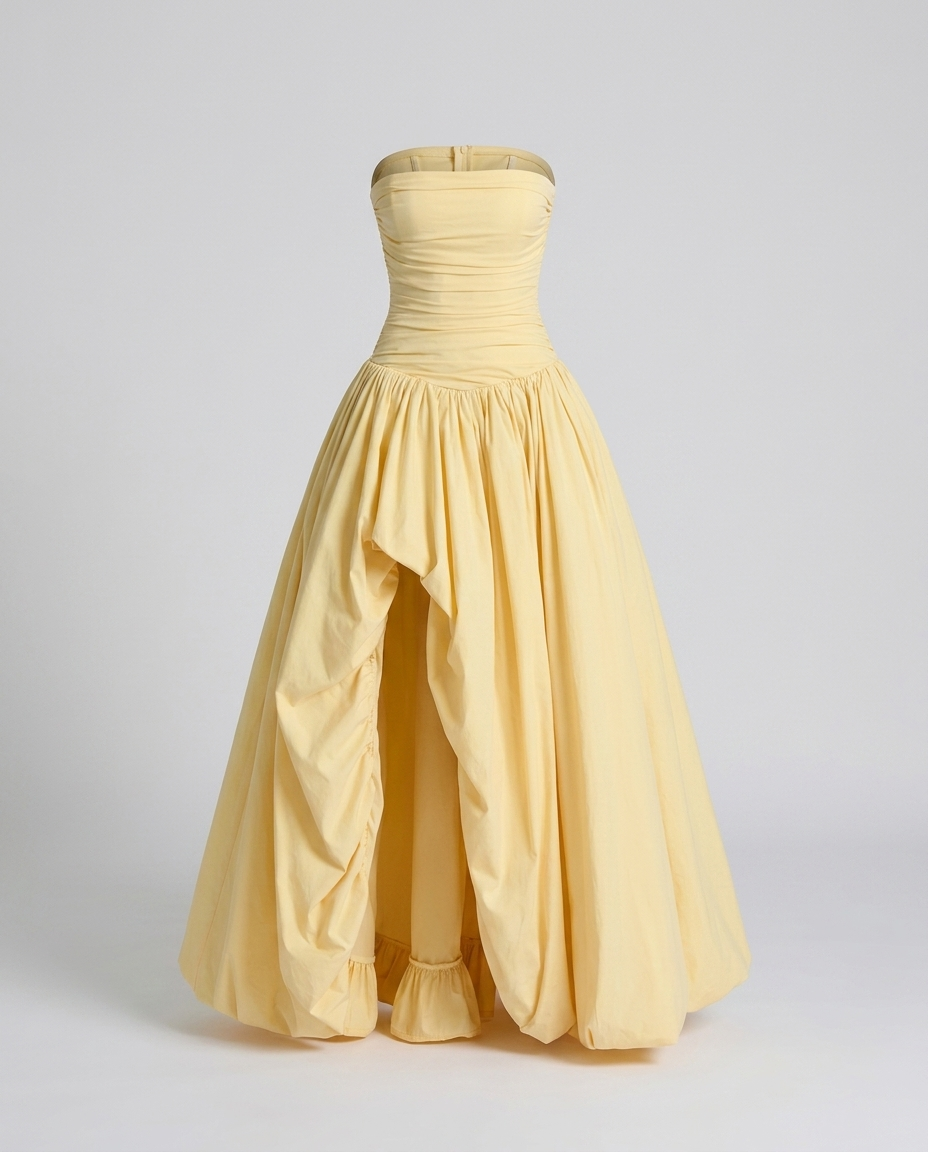 Tulevia Corset Tulle Dress Yellow - Ghost