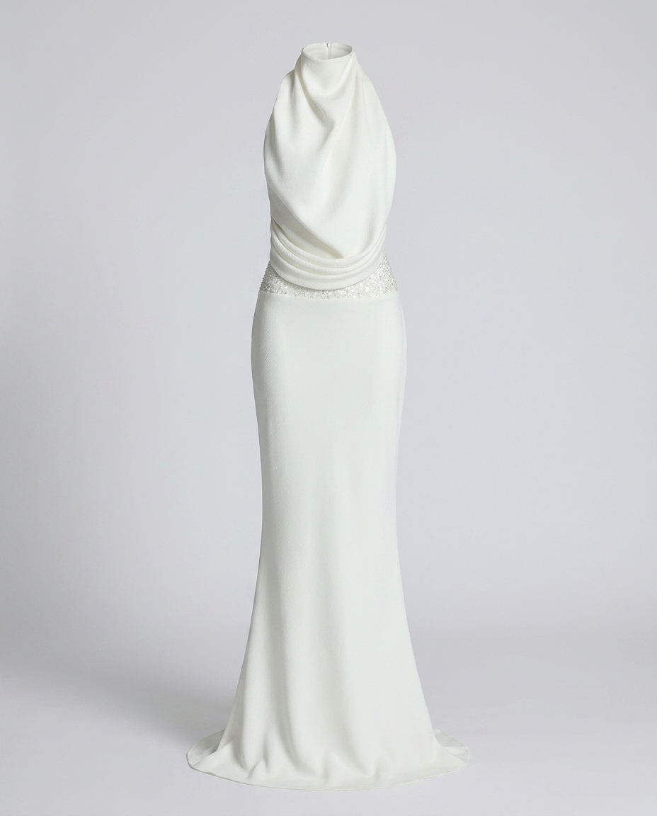 Novera Sequin Backless Dress White - Ghost