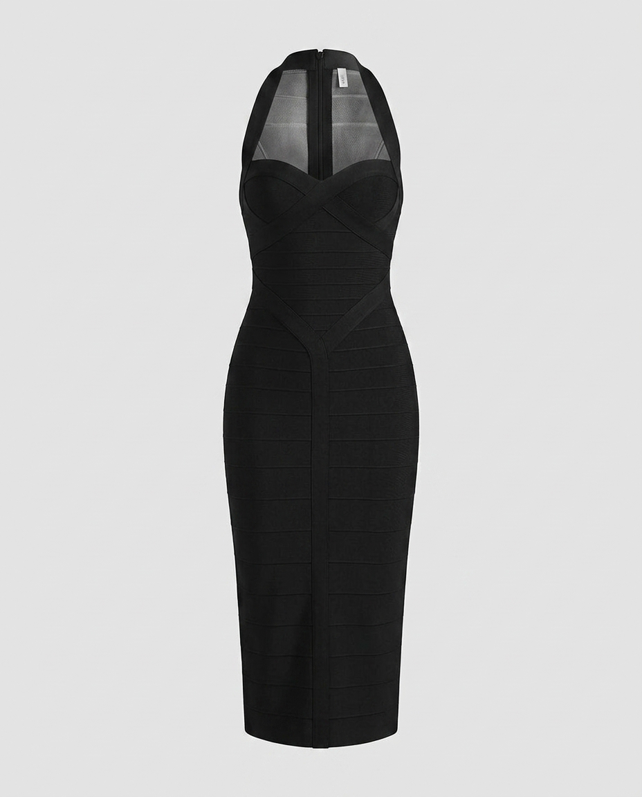 Virella Contour Column Dress Black Ghost