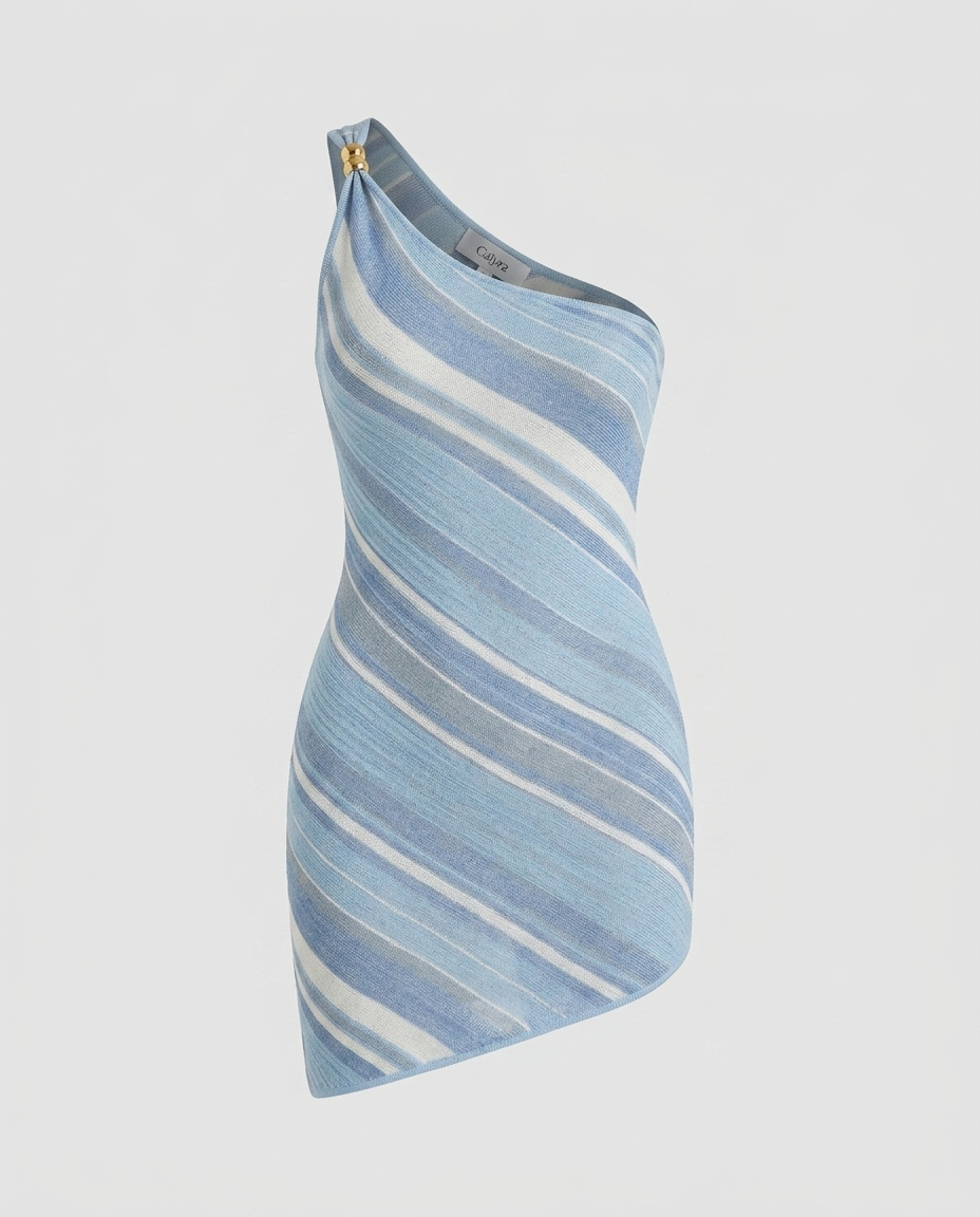 Calyra Colorblock Knit Dress - Blue - Ghost