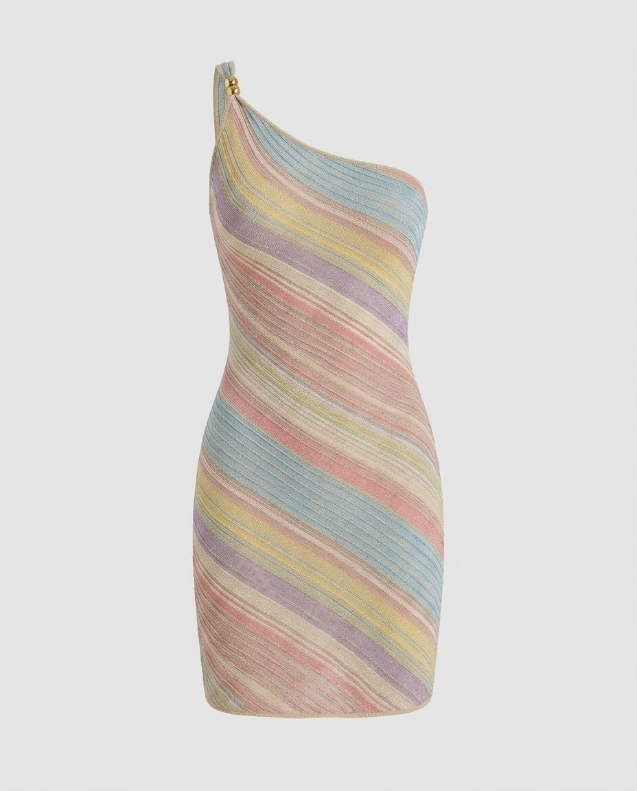 Calyra Colorblock Knit Dress - Color - Ghost