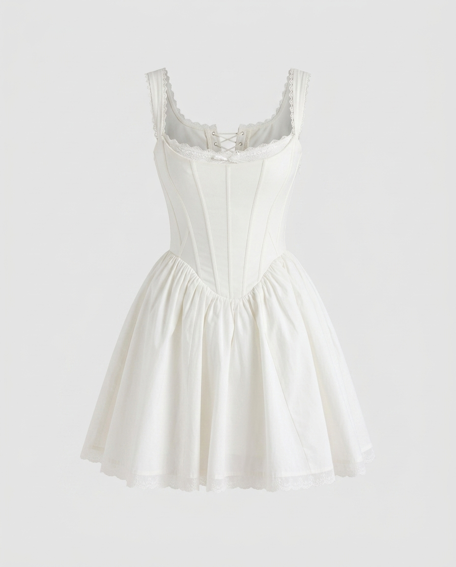 Lunessa Lace Back Mini - White - Ghost