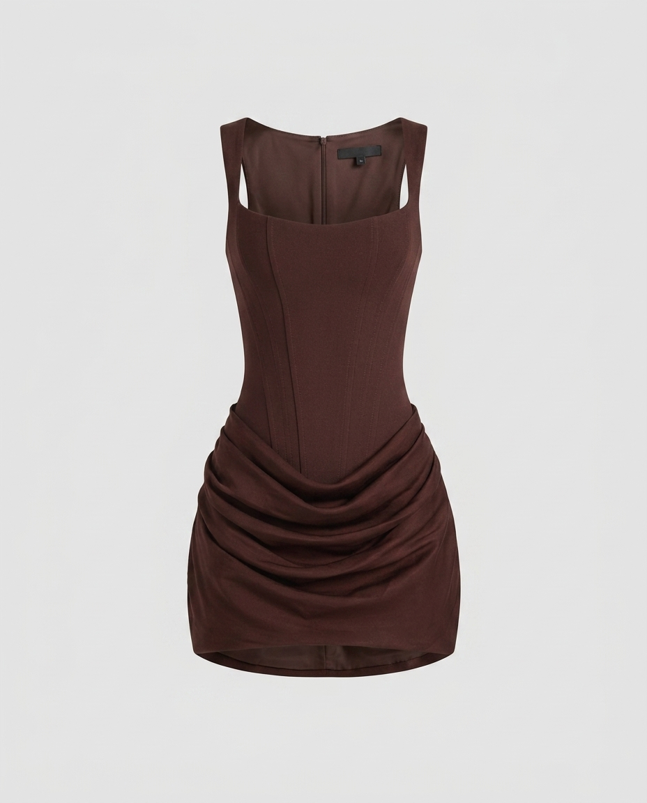 Karessa Knit Mini Dress - Brown - Ghost
