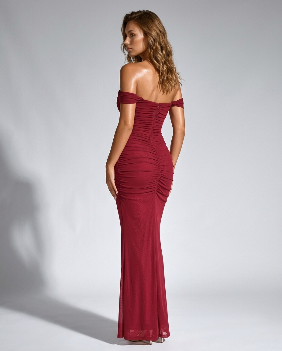 Maelle Dress - Burgundy - Rear-Side