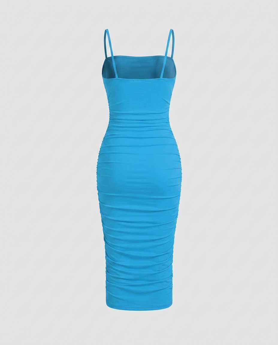 Novella Pleated Slip Dress - Blue - Ghost
