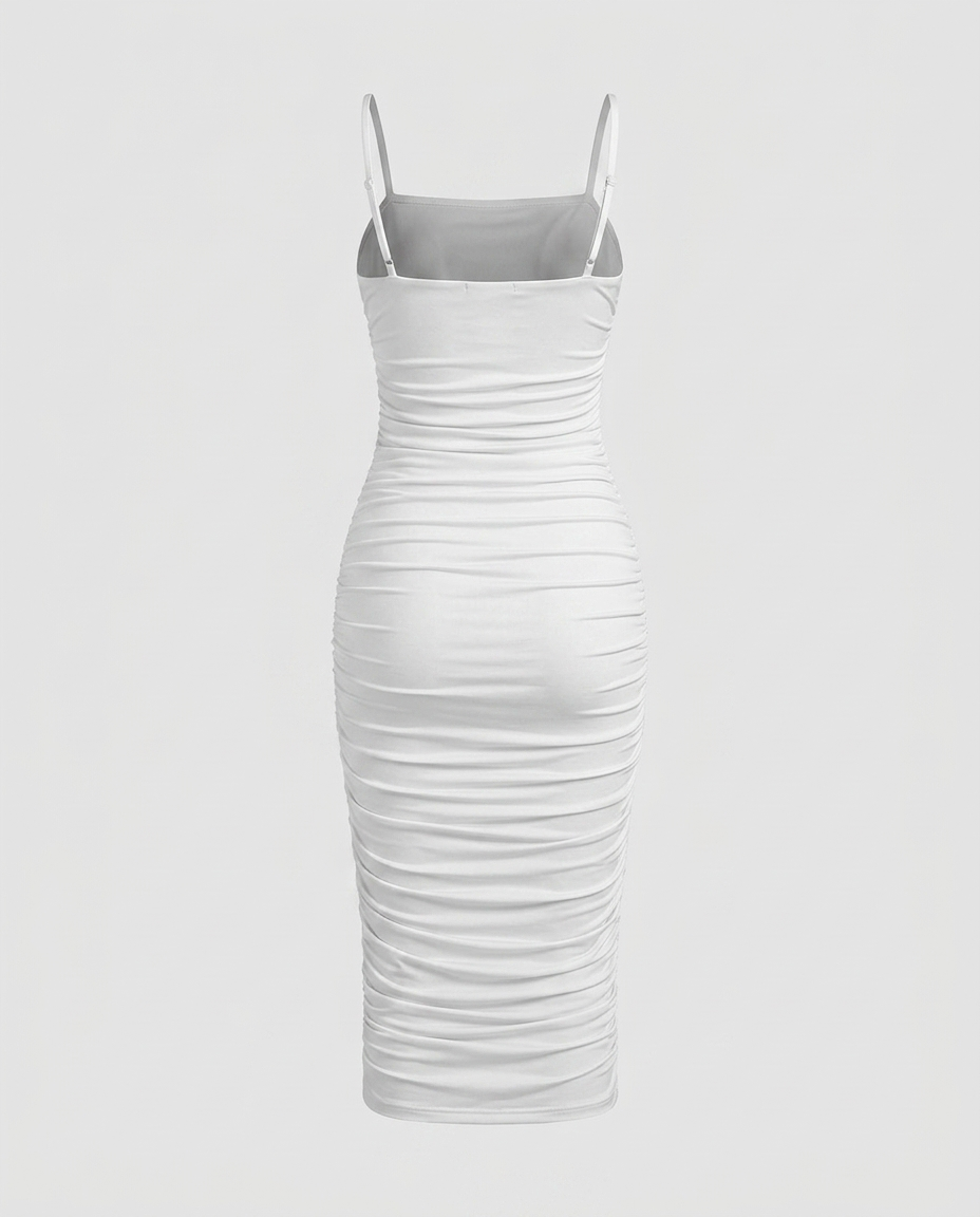 Novella Pleated Slip Dress - White - Ghost