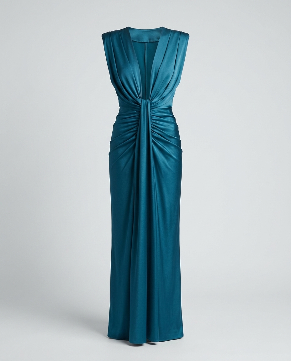 Seraphina Satin Dress - Blue Ghost