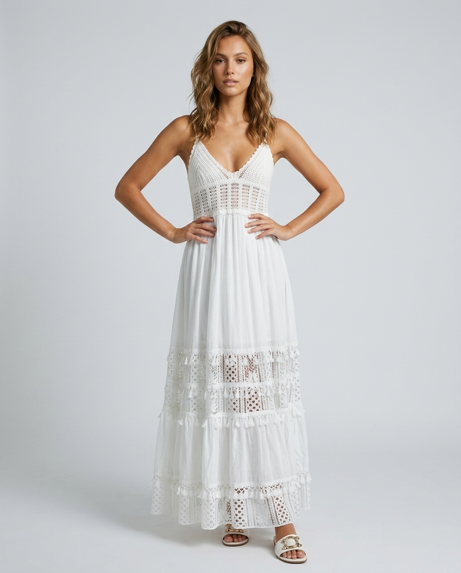 Elowen Dress - White Front