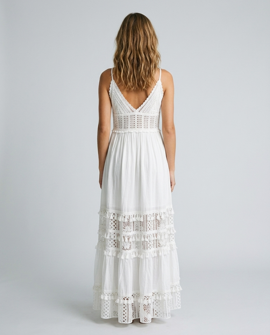 Elowen Dress - White Rear