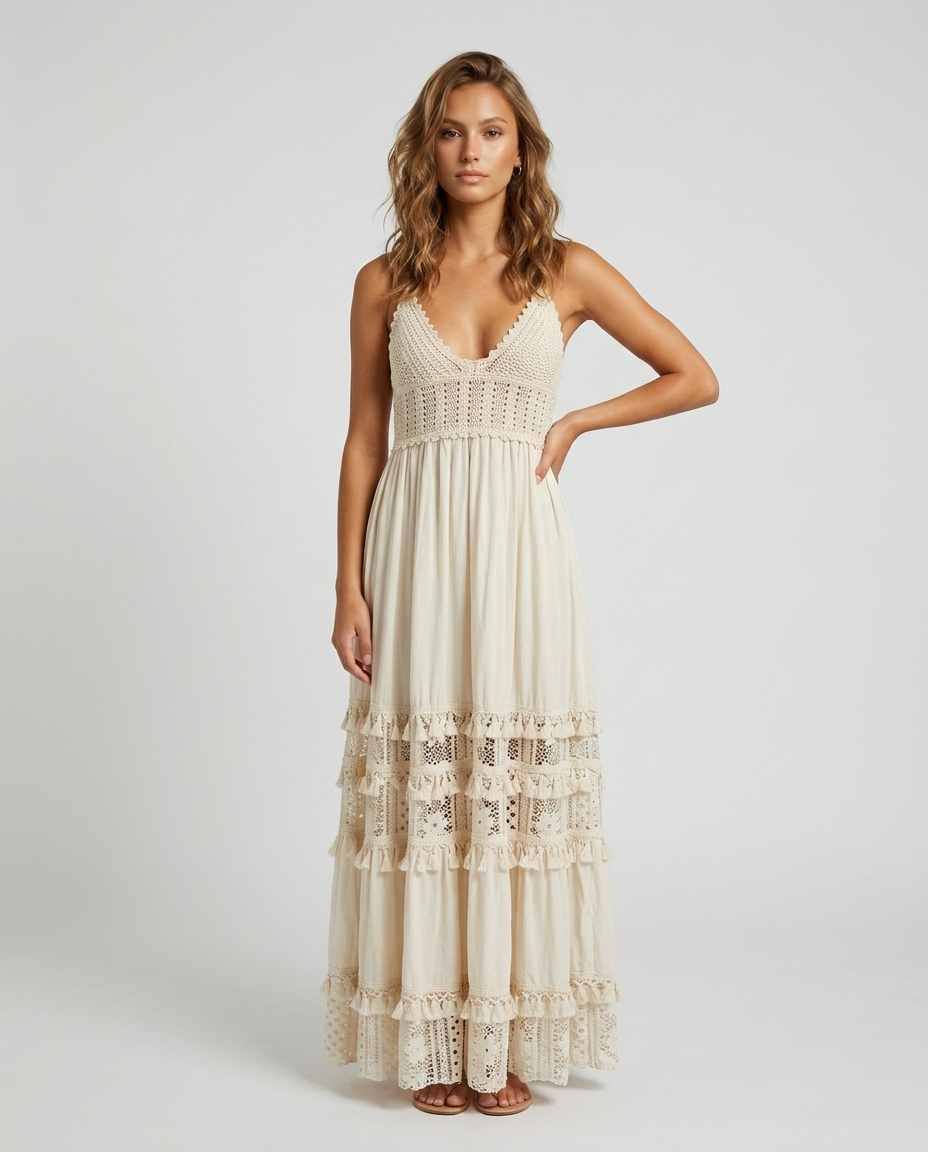 Elowen Dress - Beige Front