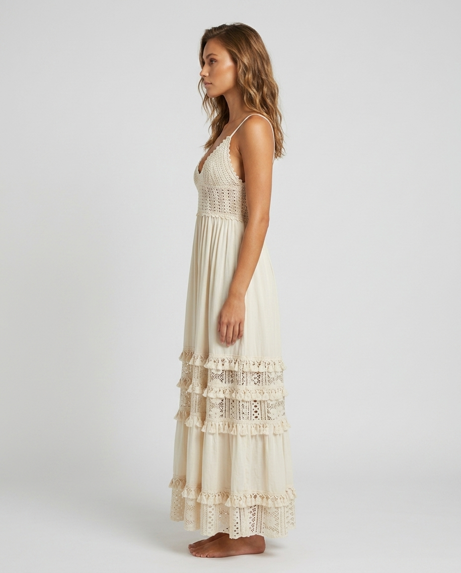 Elowen Dress - Beige Side