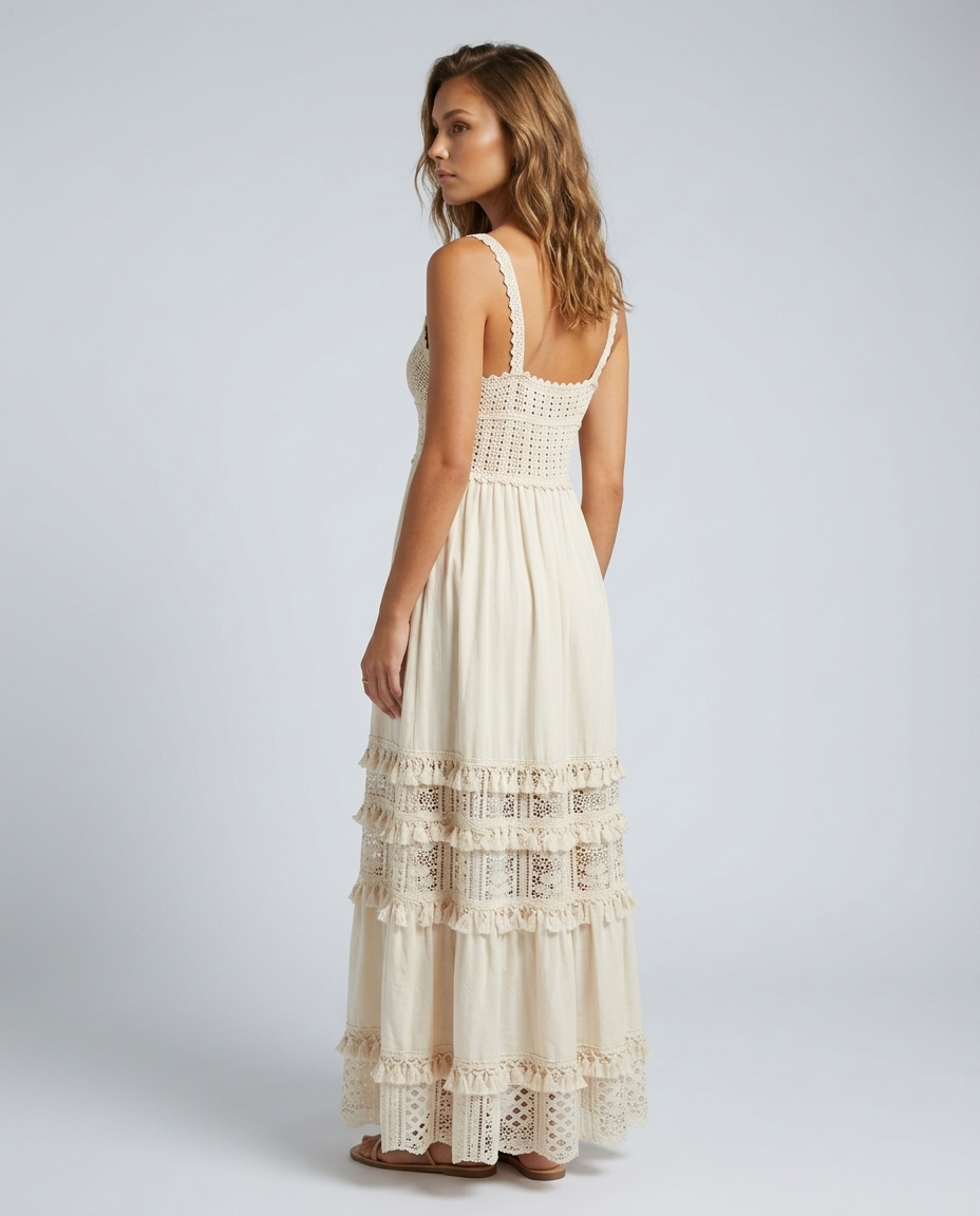 Elowen Dress - Beige Rear-Side