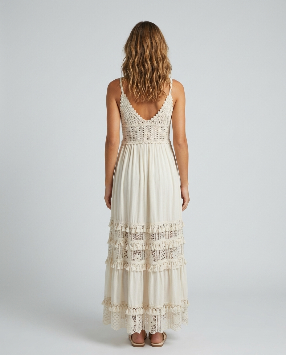 Elowen Dress - Beige Rear
