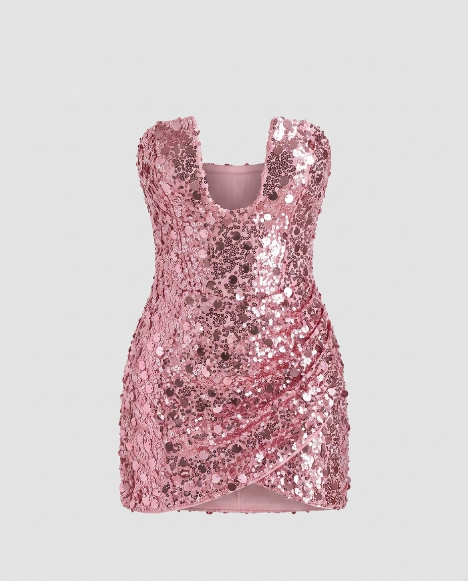 Solina Rhinestone Wrap Mini - Pink Ghost