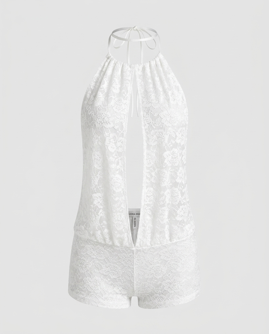Liora Silk Bodysuit - White Ghost