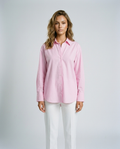 Marin Striped Lapel Shirt - Pink Front