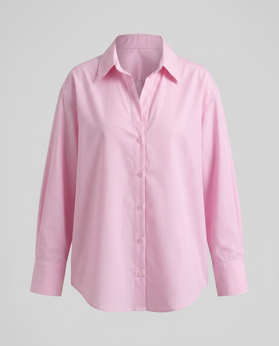 Marin Striped Lapel Shirt - Pink Ghost